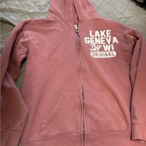 Lake Geneva WI Original Kids Hoodie - Pink